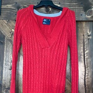 American Eagle Red Hoodie Sweater